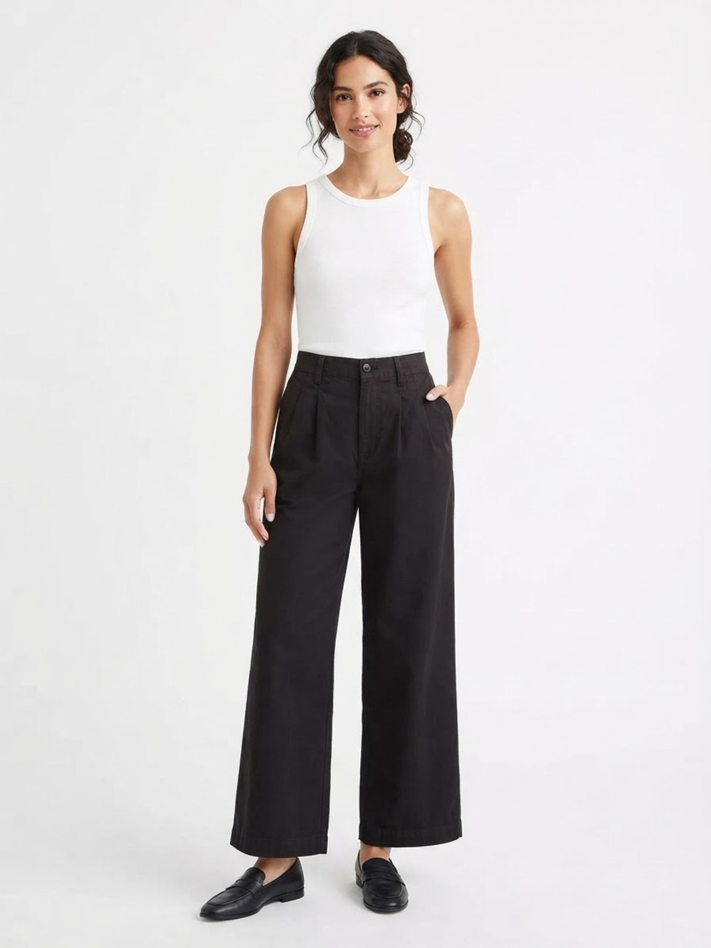 MADEWELL Wide-Leg Trousers High-Waist Pleated Pants Size 2 business chic modern